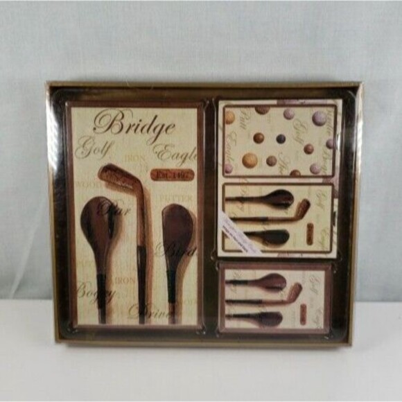 LAUREL LINK Bridge PLAYING CARDS DOUBLE DECK TEE TIME GOLF THEME NEW SEALED - Picture 3 of 16